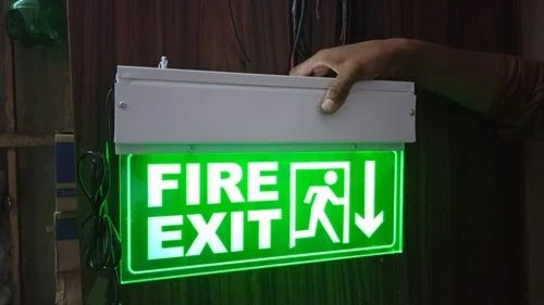 Down Arrow Fire Exit Light with Battery