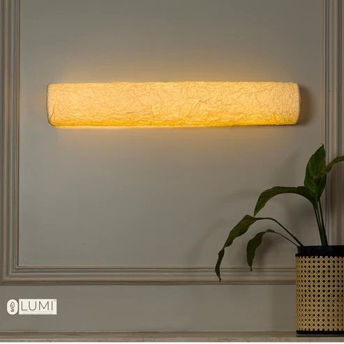 Banana Fibre Paper Ridge Lights, Color : off White