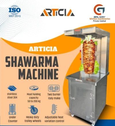 Stainless Steel ARTICIA Chicken Shawarma Machine, Power Source : Gas