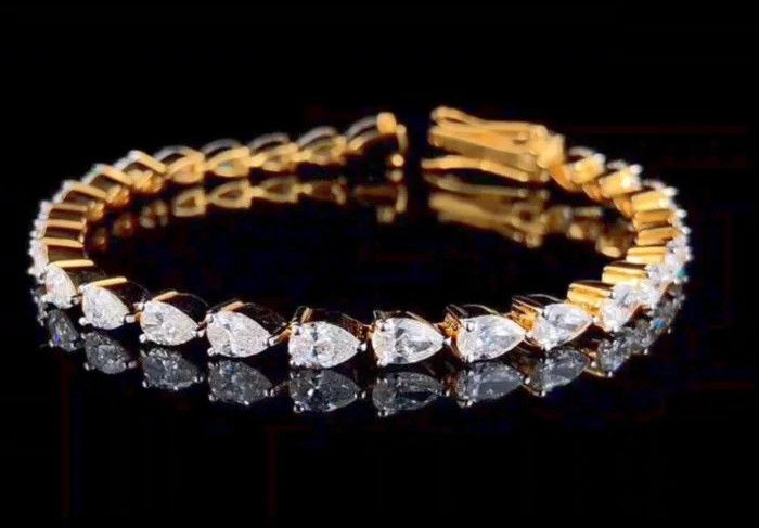 Pear Shaped Womens Diamond Bracelet