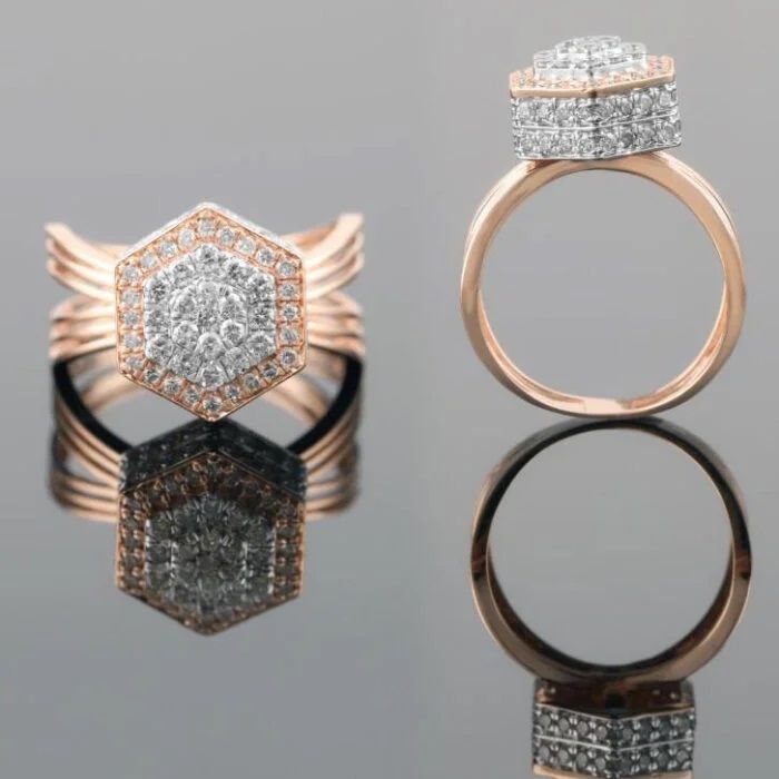 Stunning Rose Gold Womens Ring