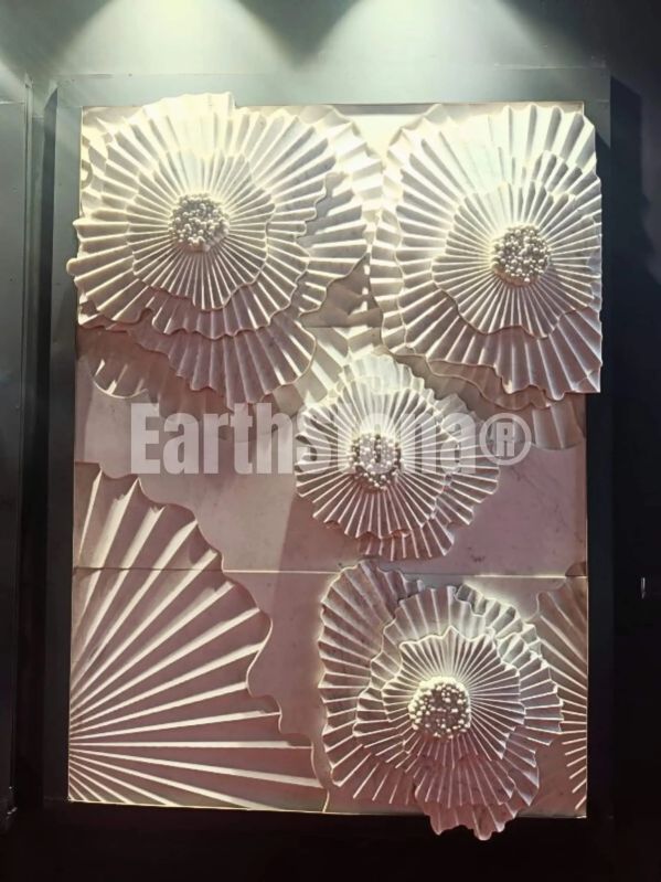 3D Carved Marble Wall Panel