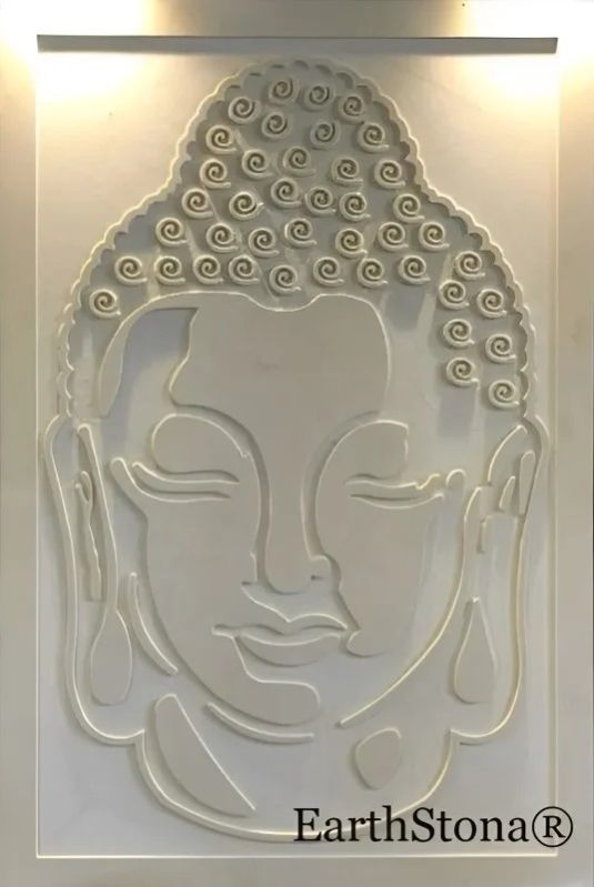Buddha Face Sandstone Wall Mural