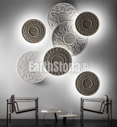 Circle Natural Stone Carving 3D Wall Art
