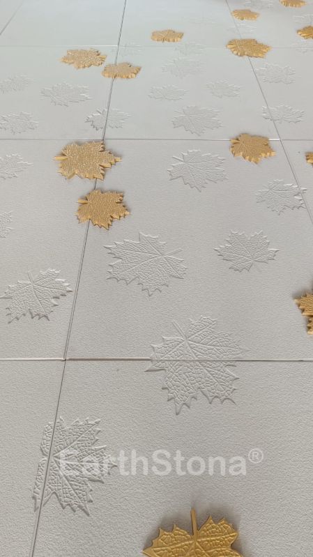 Golden Maple Leafing Stone Carving Wall Art