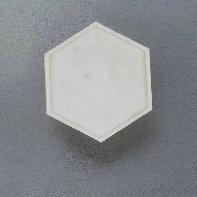 Marble Hexagon Shape Serving Tray