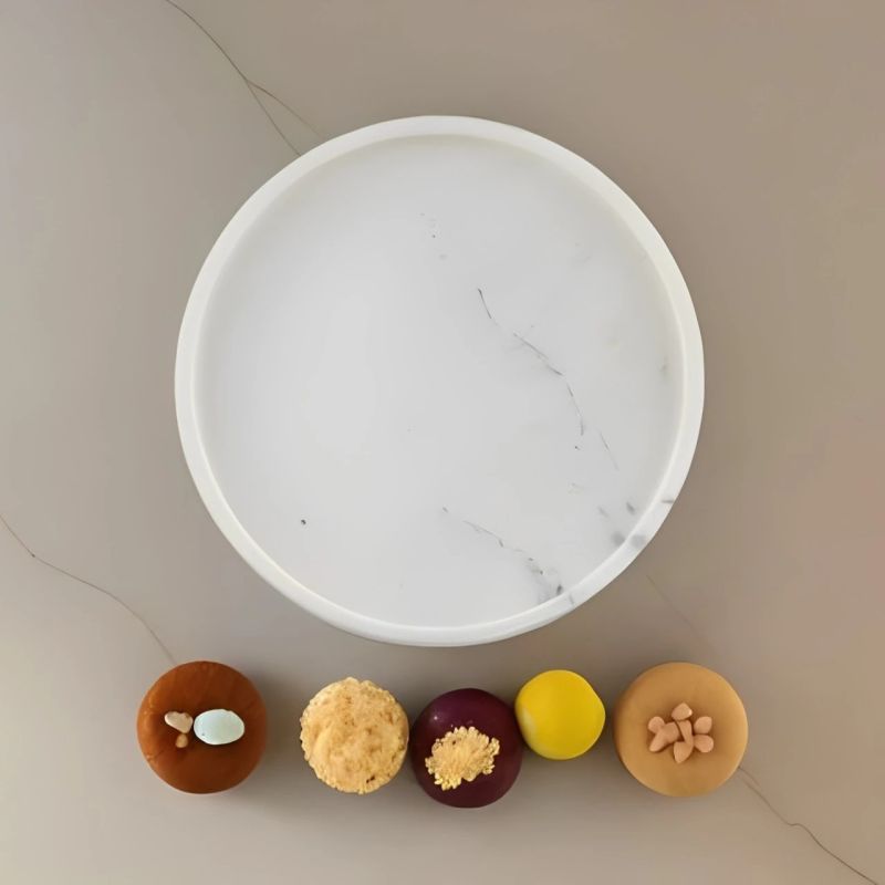 Marble Round Shape Serving Tray