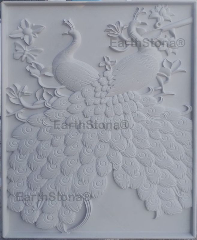 Peacock Designer Stone Wall Mural