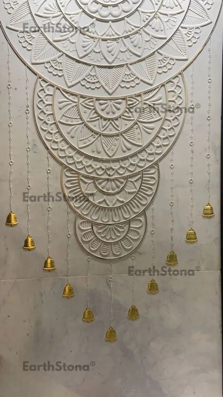 Pooja Room Back Marble Carving Wall Art