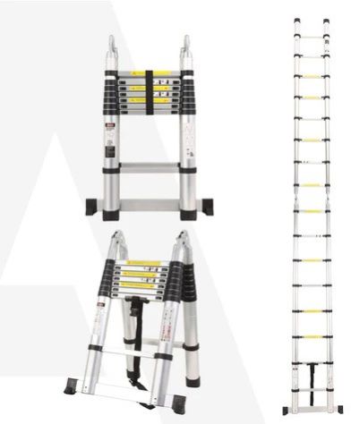 Telescopic Ladder 16.5 ft/8x2 Steps LD2017, Load Capacity : 150 Kgs