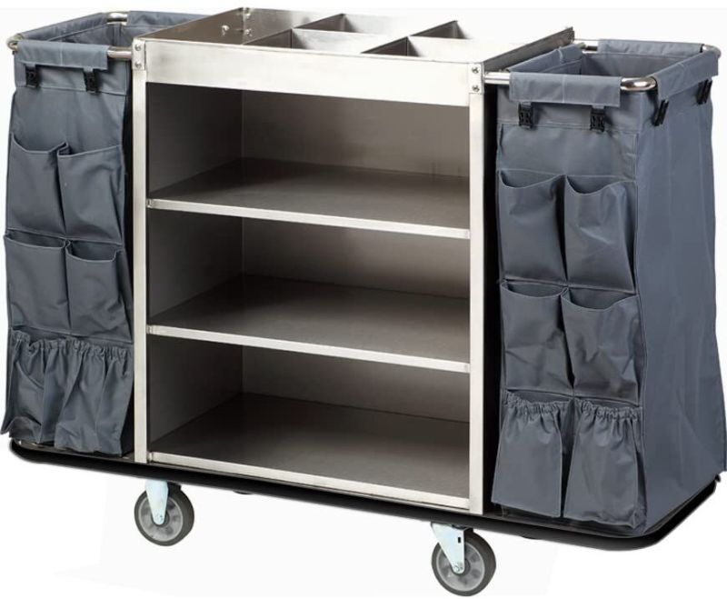Gray Housekeeping Trolley Cart