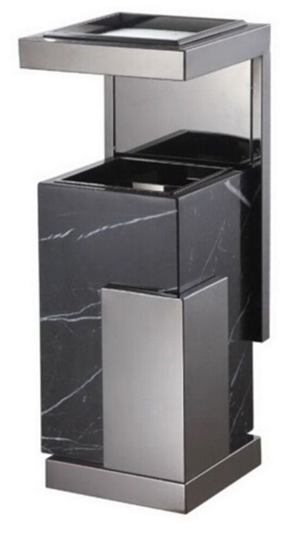 Stainless Steel Trash Can With Ashtray