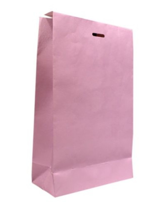 PrdCraft Pink Kraft Paper Bags with Ribbon Handles Pack Of 60