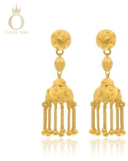 Timeless Elegance Ladies Gold Jhumka Earrings