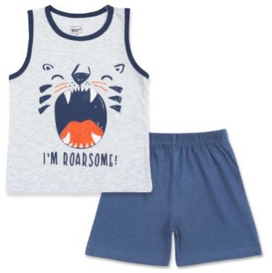 Boys Roarsome Sleeveless Vest And Shorts