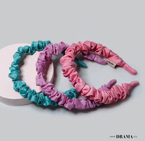 Dupion Silk Unicorn Scrunchie Women Headband, Color : Multicolor