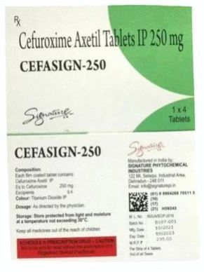 250 Mg Cefuroxime Axetil Tablet, Packaging Type : Box Strip