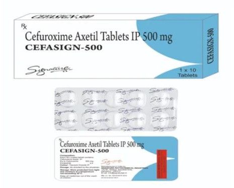 Cefasign 500 Mg Cefuroxime Axetil Tablet, Packaging Type : Box