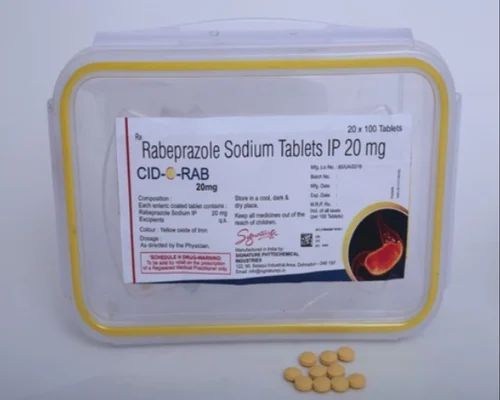 Rabeprazole 20 Mg Tablet, Packaging Type : Strips Box