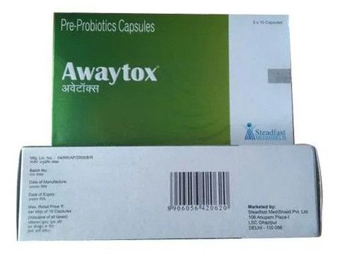 Awaytox Pre Probiotics Capsule, Packaging Type : Strip, Box