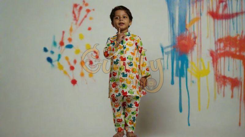 Boys Little Animal Parade Kurta Set