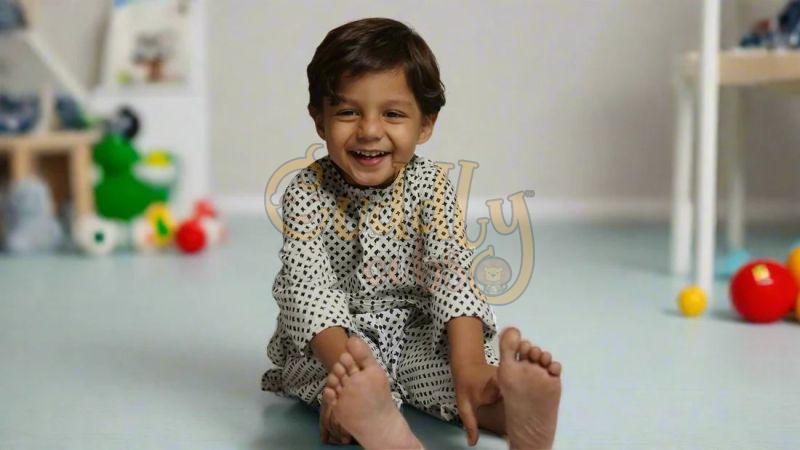 Boys Black Diamond Kurta Set