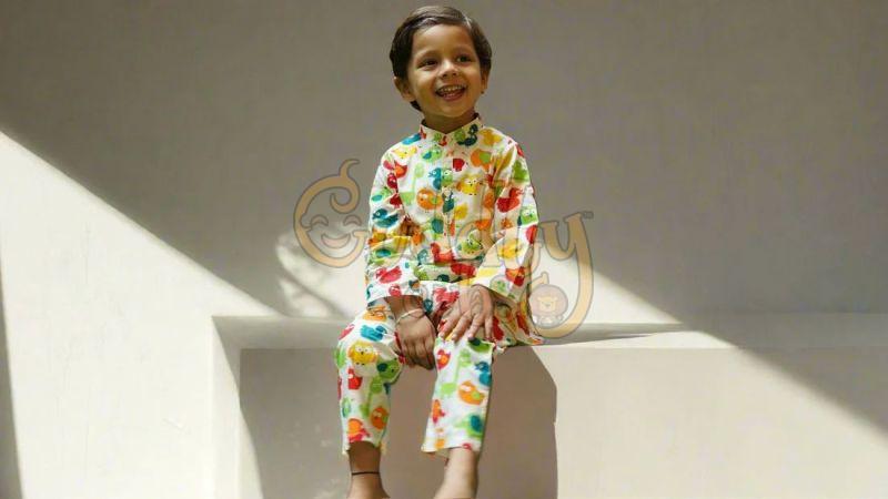 Boys Little Animal Parade Kurta Set