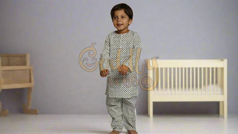 Boys Black Diamond Kurta Set