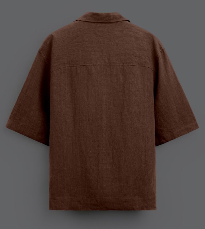 Mens Brown Half Sleeves Shirt