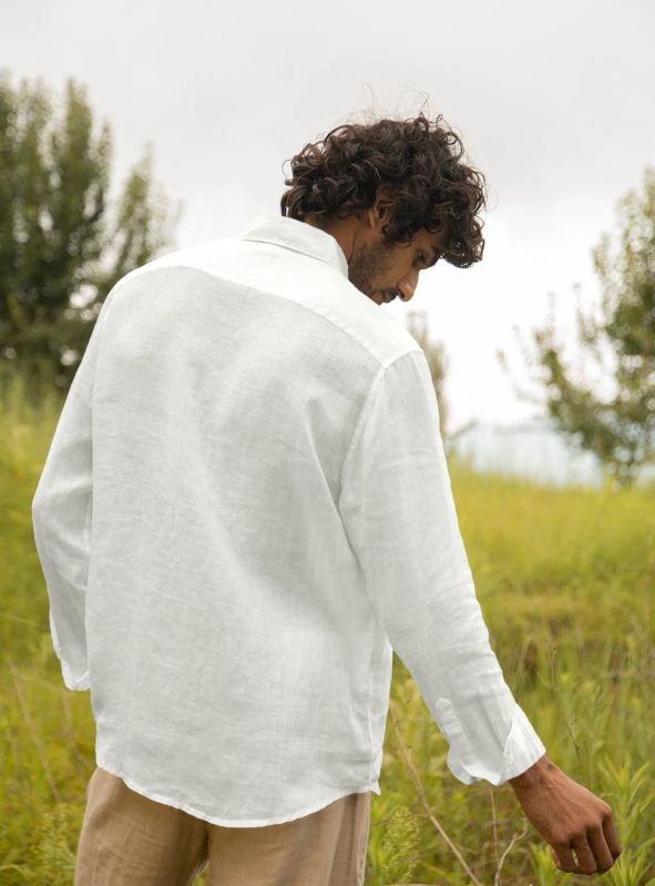 Mens White Full Sleeves Shirt