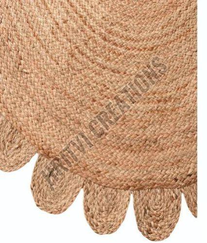 Brown Flower Jute Rug