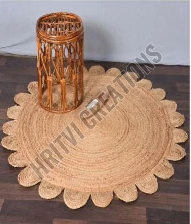 Brown Flower Jute Rug