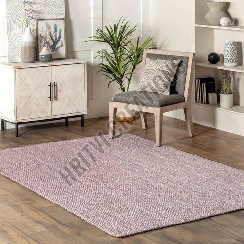 Hand Woven Light Purple Jute Rug