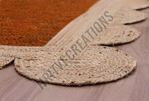 Plain Modern Orange Jute Rug