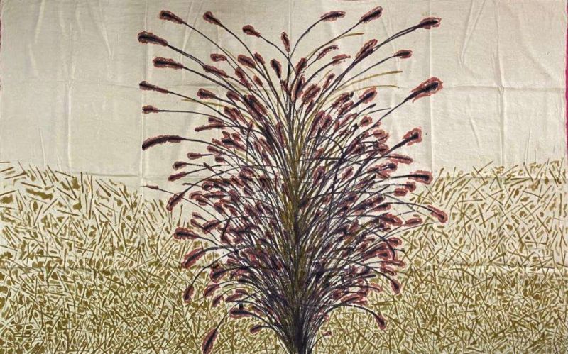 Bagru Handmade Silk Fabric Wall Paint Printing