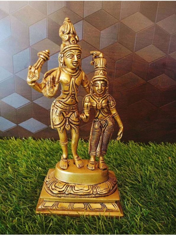 Brass Standing Lord Laxmi Vishnu Statue