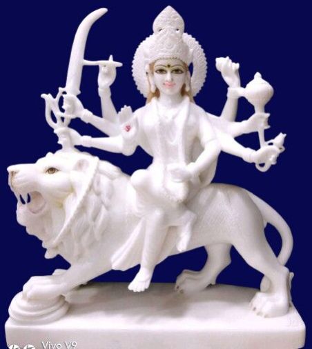 White Marble Durga Maa Statue