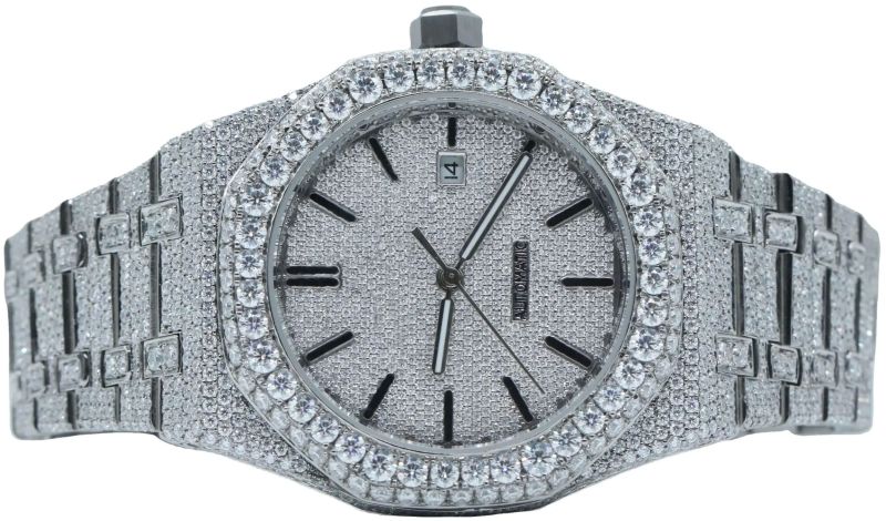 Silver Full Iced Out Watch