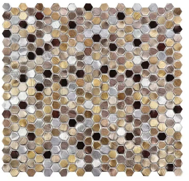 Solid Aluminium Mix Color Metal Mosaic Tiles