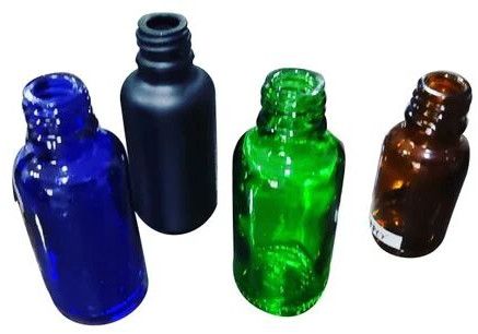 Plain Multicolor Glass Oil Bottle, Storage Capacity : 200ml