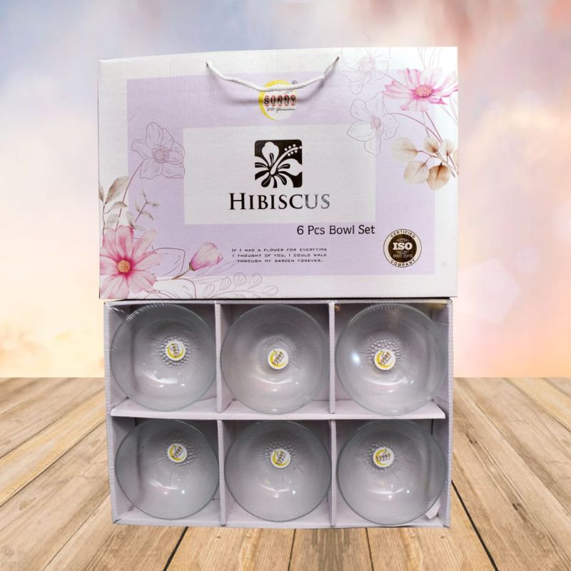 Hibiscus 6 Piece Glass Bowl Set