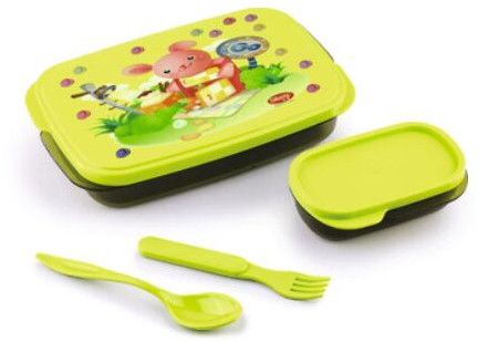 Fancy Plastic Kids Lunch Box, Color : Green for Food Packing