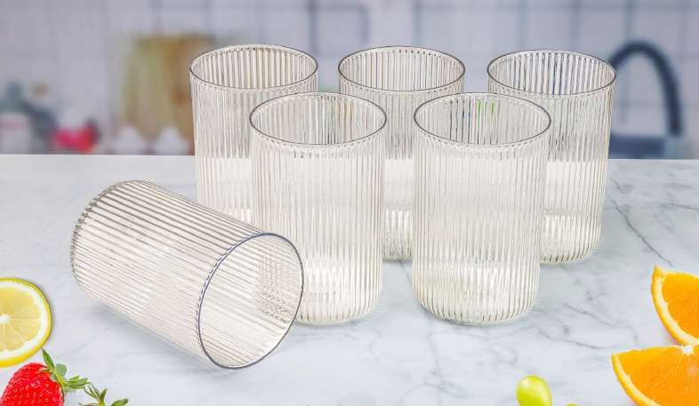 casa pack of 6 plastic glass