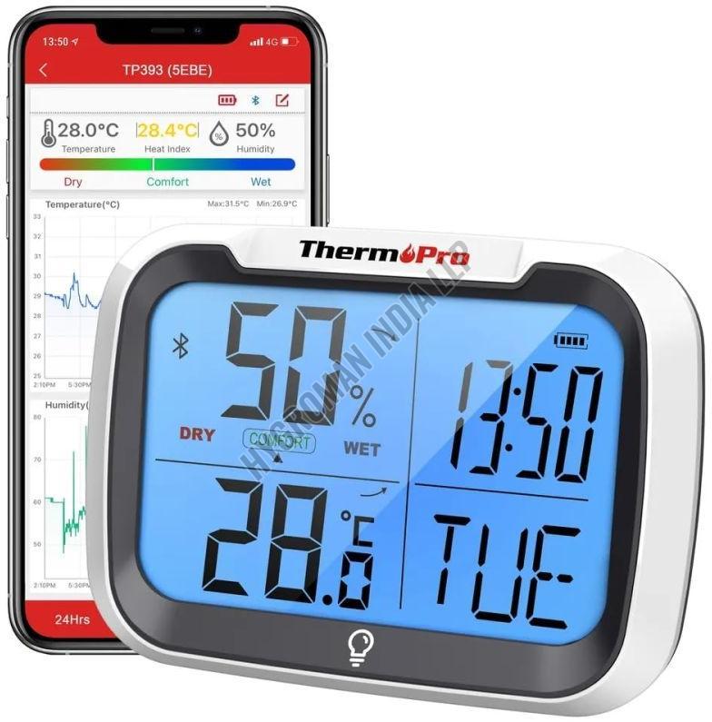Digital Thermo Hygrometer With Bluetooth Connectivity For Mobile App
