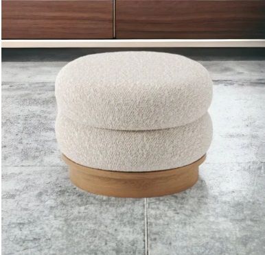 ABEL OAK WOOD & FABRIC STOOL