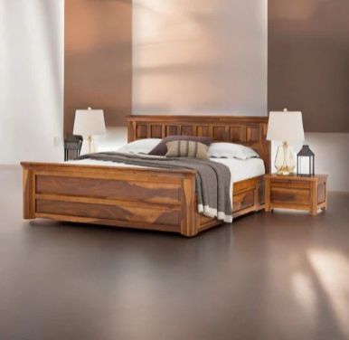 AINSLEY SHEESHAM WOOD DRAWERS STORAGE BED