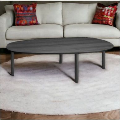 CABRIOLE OAK WOOD COFFEE TABLE BLACK
