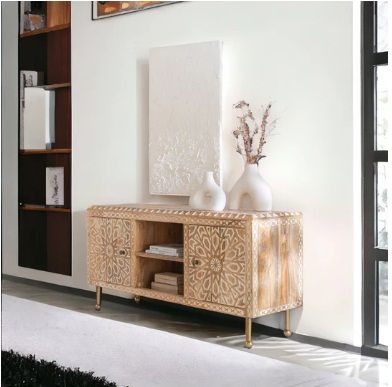 DYSON SOLID MANGO WOOD TV UNIT