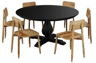 EKAVALI 6 SEATER MANGO WOOD DINING TABLE SET WITH CHAIRS