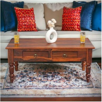 FANTA TWO DRAWER COFFEE TABLE HONEY FINISH